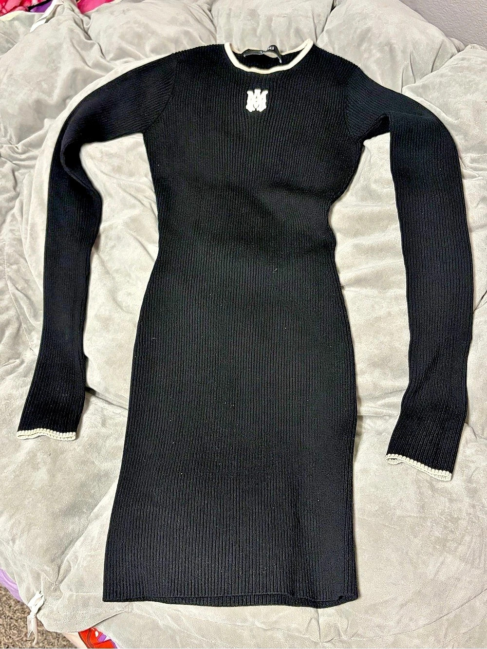 AMIRI MA Mini Dress Ribbed Black NWT